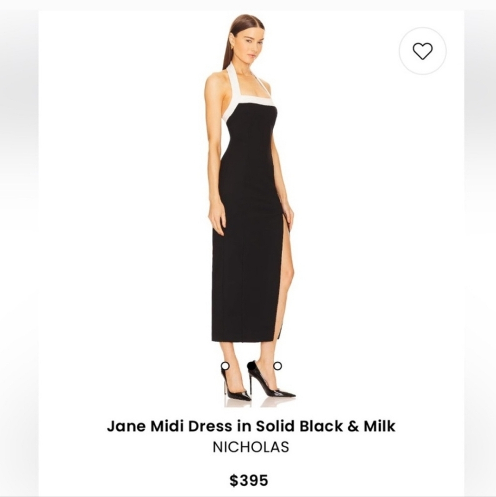 NICHOLAS Jane Midi Dress in Black and White
